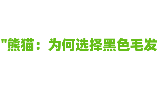 "熊猫：为何选择黑色毛发？"